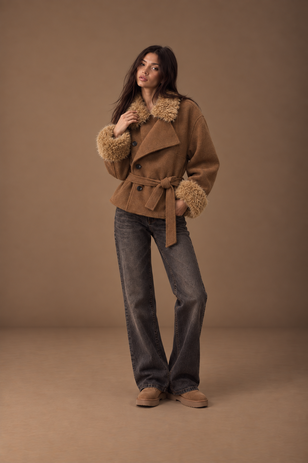 RIVORAE Teddy Belt Jacket