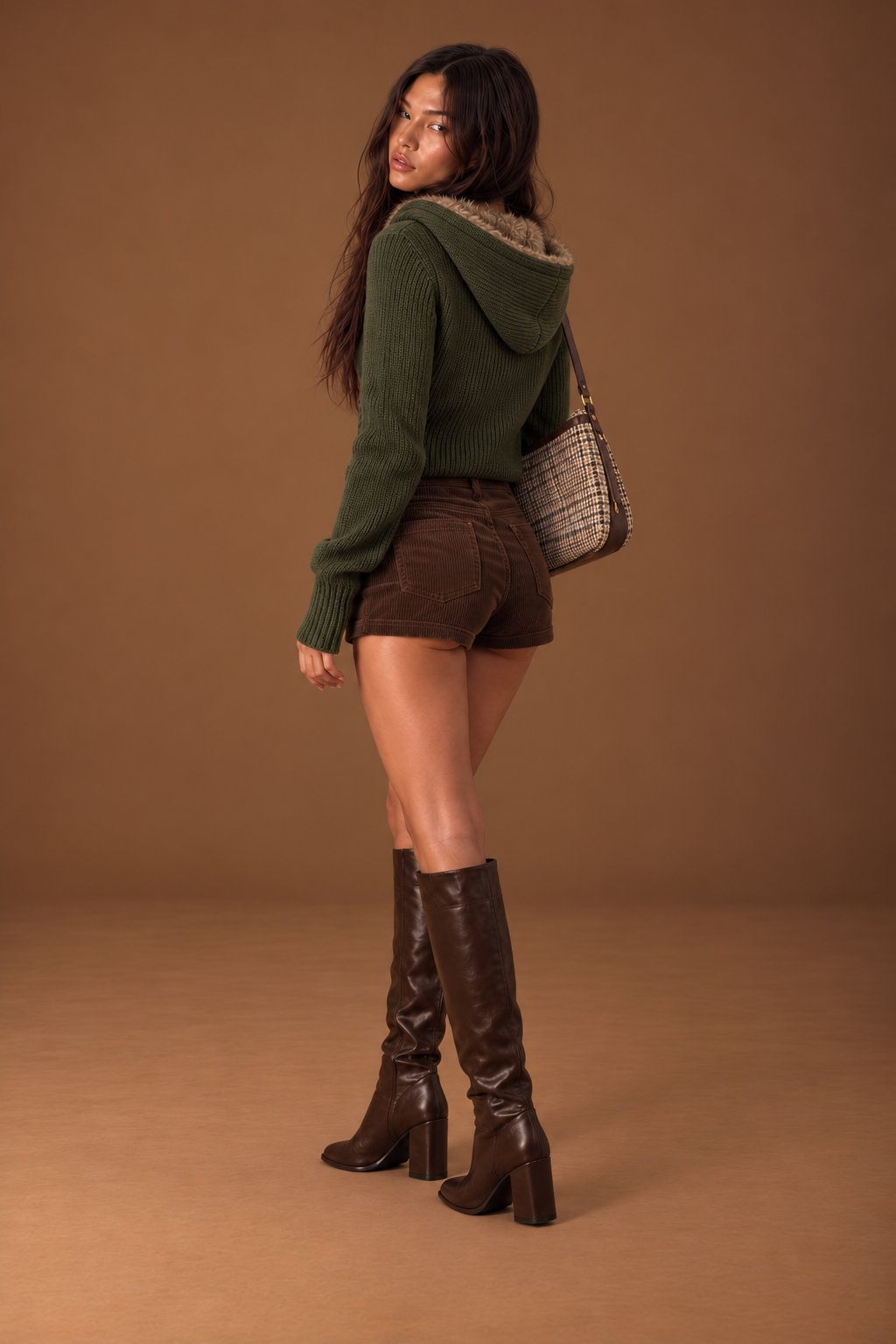 RIVORAE Elara Fur Knit Hoodie